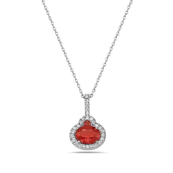 14KW Ruby & Diamond Drop Necklace Erica DelGardo Jewelry Designs Houston, TX