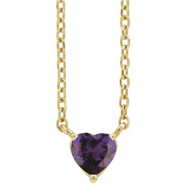 14KY Amethyst Heart Necklace Erica DelGardo Jewelry Designs Houston, TX