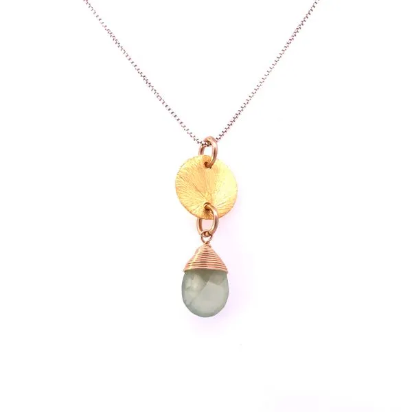 S.S./GF/GP Prehnite Briolette Necklace Erica DelGardo Jewelry Designs Houston, TX