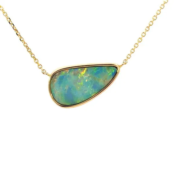 14KY Australian Opal Doublet Necklace Erica DelGardo Jewelry Designs Houston, TX