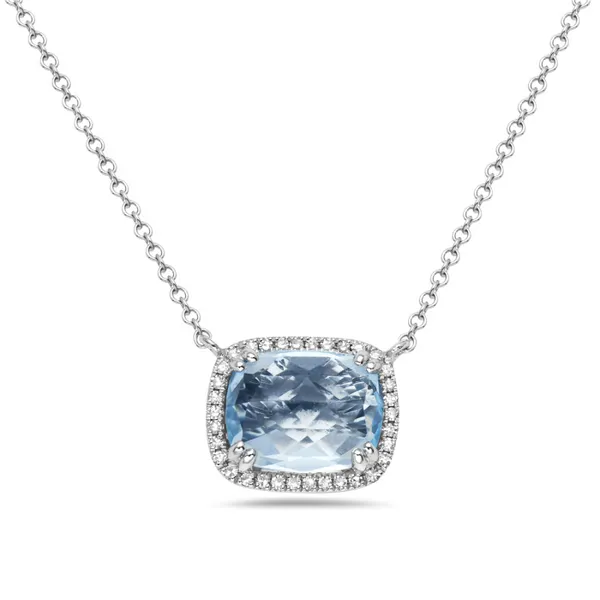 14KW Blue Topaz & Diamond Necklace Erica DelGardo Jewelry Designs Houston, TX