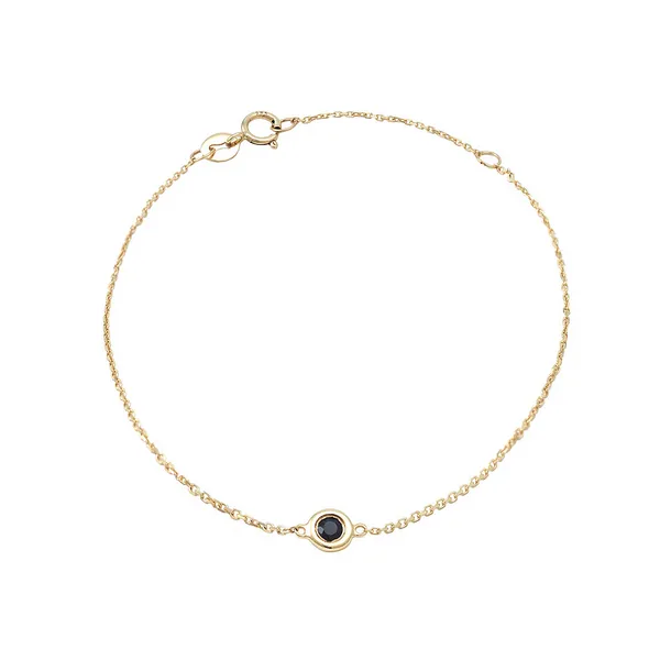 14KY Bezel Set Sapphire Bracelet Erica DelGardo Jewelry Designs Houston, TX
