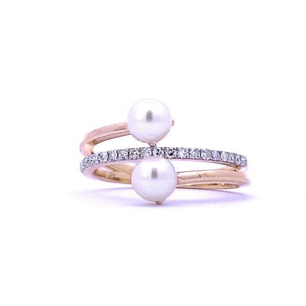 14KY Akoya Pearl & Diamond Ring Erica DelGardo Jewelry Designs Houston, TX