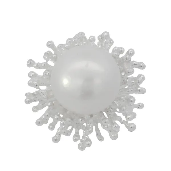 Sterling Silver Sea Anemone Pearl Ring Erica DelGardo Jewelry Designs Houston, TX