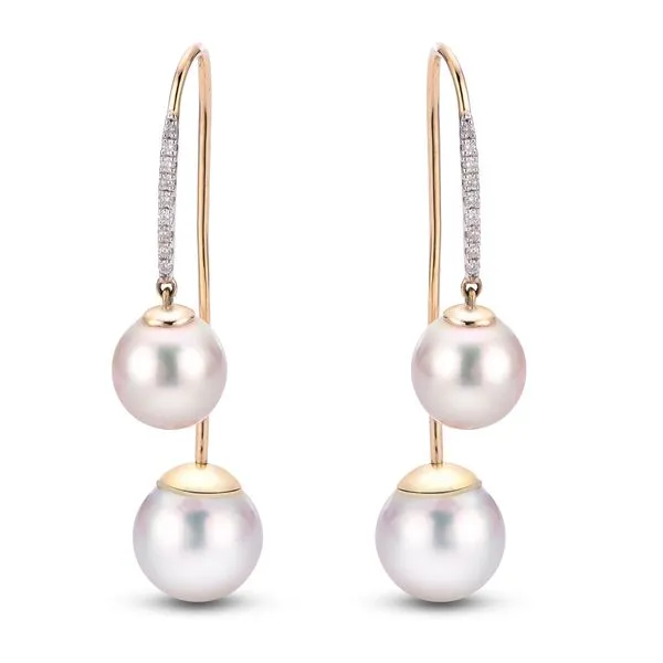 14KY Pearl & Diamond Earrings Erica DelGardo Jewelry Designs Houston, TX
