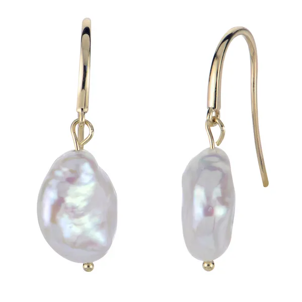 14KY Keshi Fresh Water Pearl Drop Earrings Erica DelGardo Jewelry Designs Houston, TX