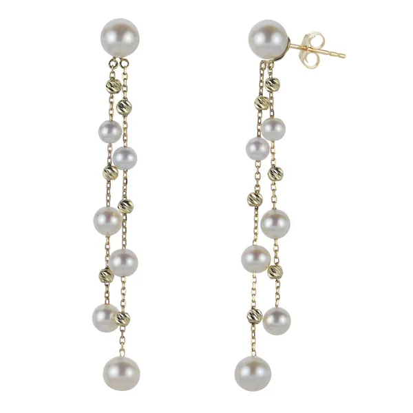 14KY Gold Freshwater Pearl & Brilliance Bead Earring14KY Gold Freshwater Pearl & Brilliance Bead Earring Erica DelGardo Jewelry Designs Houston, TX