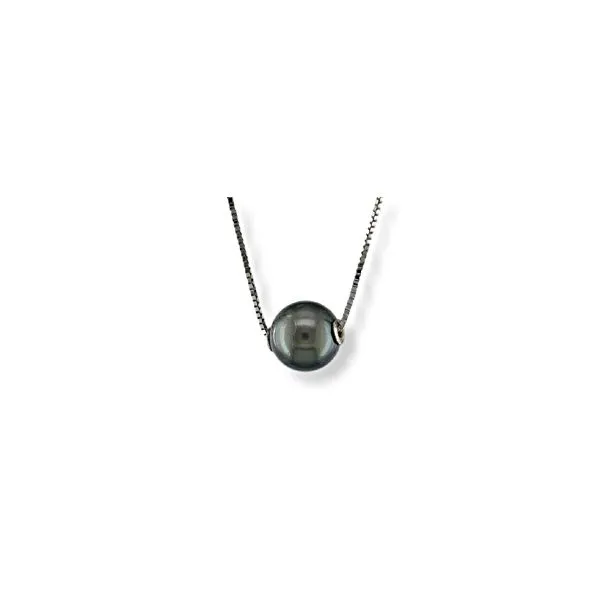 Black pearl outlet solitaire necklace