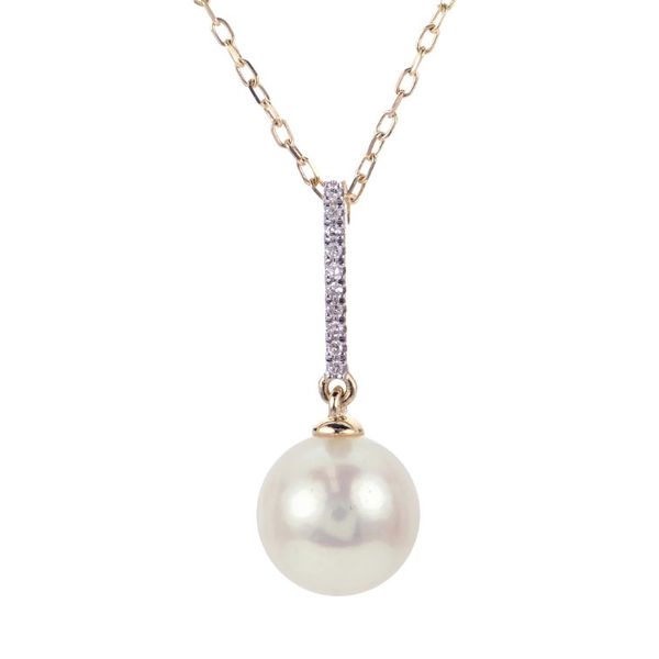 14KY Freshwater Pearl & Diamond Necklace Erica DelGardo Jewelry Designs Houston, TX