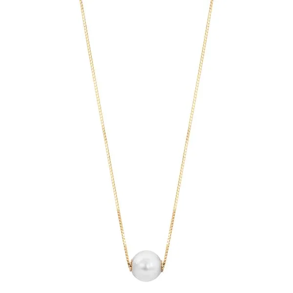 14KY Gold Akoya Pearl Solitaire Necklace Erica DelGardo Jewelry Designs Houston, TX