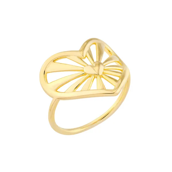 14KY Detailed Heart Ring Image 2 Erica DelGardo Jewelry Designs Houston, TX