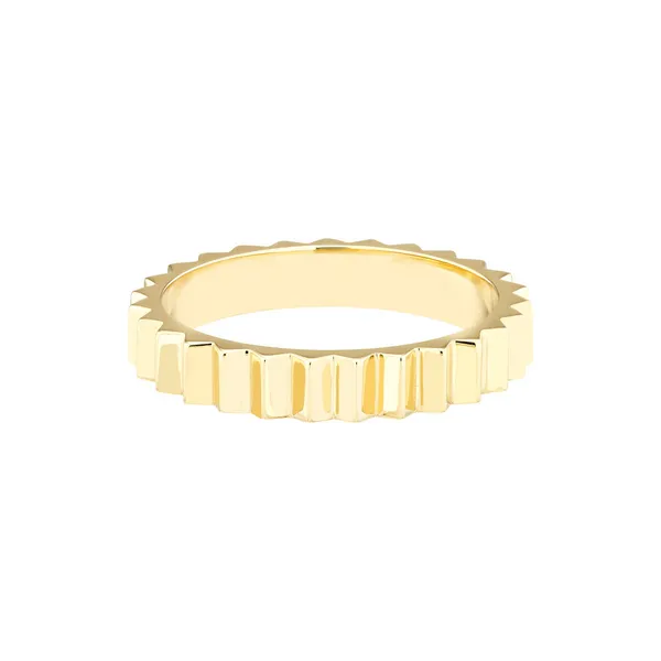 14KY Fluted Band Ring Size 7 Erica DelGardo Jewelry Designs Houston, TX