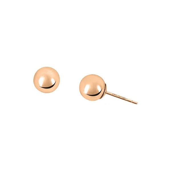 14KR Gold 8mm Ball Earrings Erica DelGardo Jewelry Designs Houston, TX