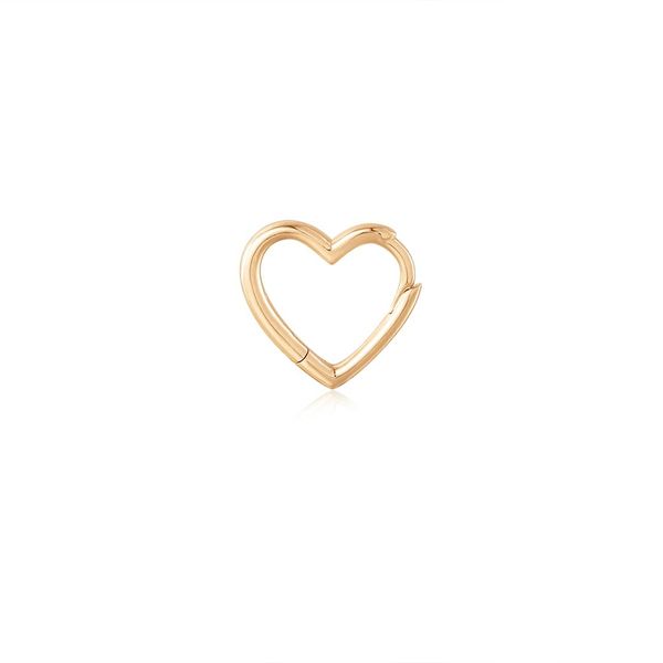 14KY Single Heart-Shaped Hoop Erica DelGardo Jewelry Designs Houston, TX