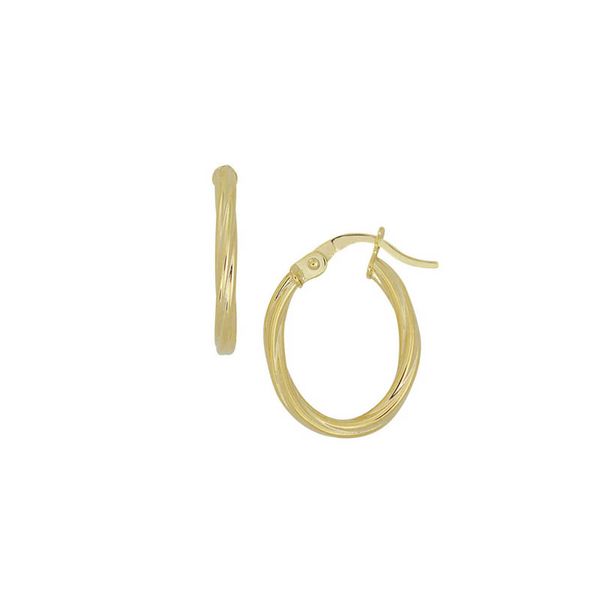 14KY Twisted Oval Hoop Erica DelGardo Jewelry Designs Houston, TX