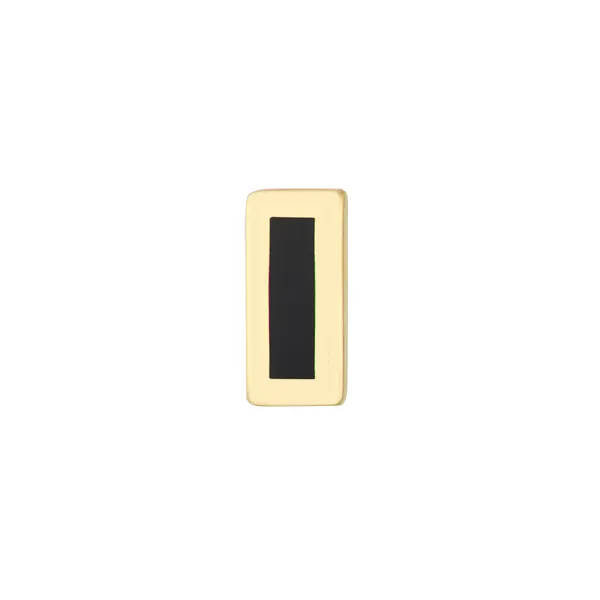 14KY Black Enamel Bar Single Earring Image 2 Erica DelGardo Jewelry Designs Houston, TX