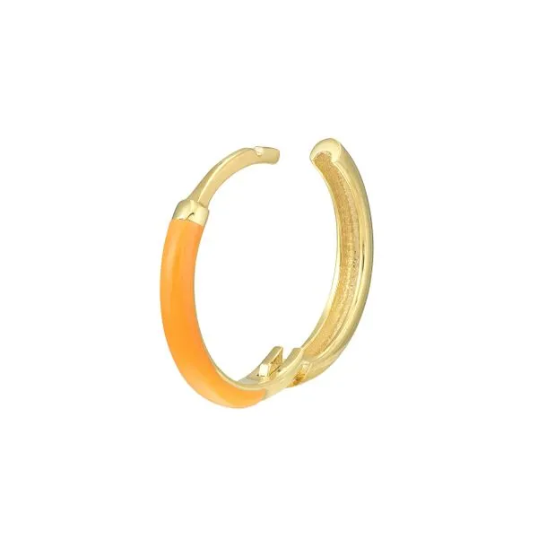 14KY Orange Enamel Huggies Image 3 Erica DelGardo Jewelry Designs Houston, TX