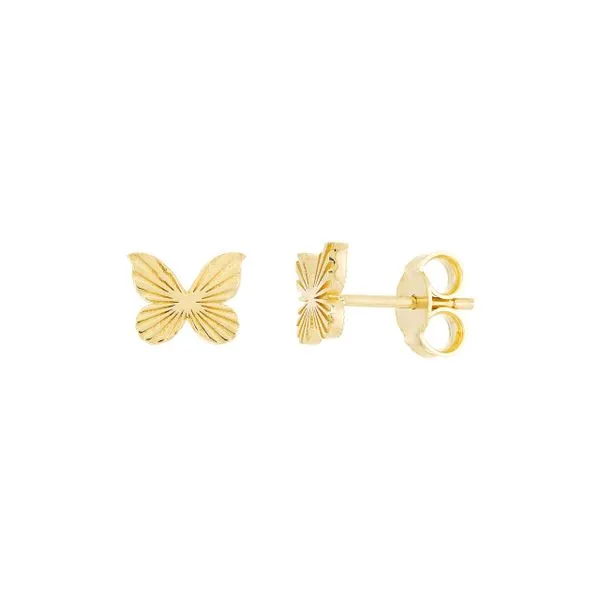 14KY Butterfly Studs Erica DelGardo Jewelry Designs Houston, TX