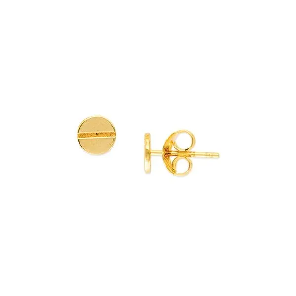 14KY Round Screw Single Earring Erica DelGardo Jewelry Designs Houston, TX