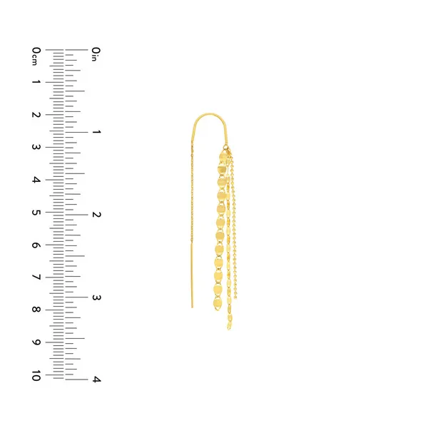14KY Multi Chain Dangle Threader Earrings Image 4 Erica DelGardo Jewelry Designs Houston, TX