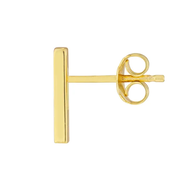 14KY Staple Bar Single Earring Image 3 Erica DelGardo Jewelry Designs Houston, TX