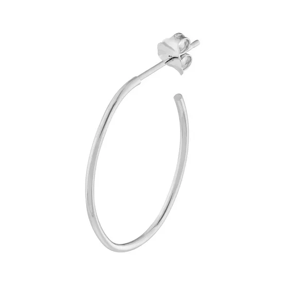 14KW Thin Oval Hoop Earrings Image 3 Erica DelGardo Jewelry Designs Houston, TX