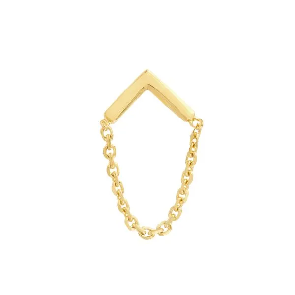 14KY Chevron Chain Earrings Image 2 Erica DelGardo Jewelry Designs Houston, TX