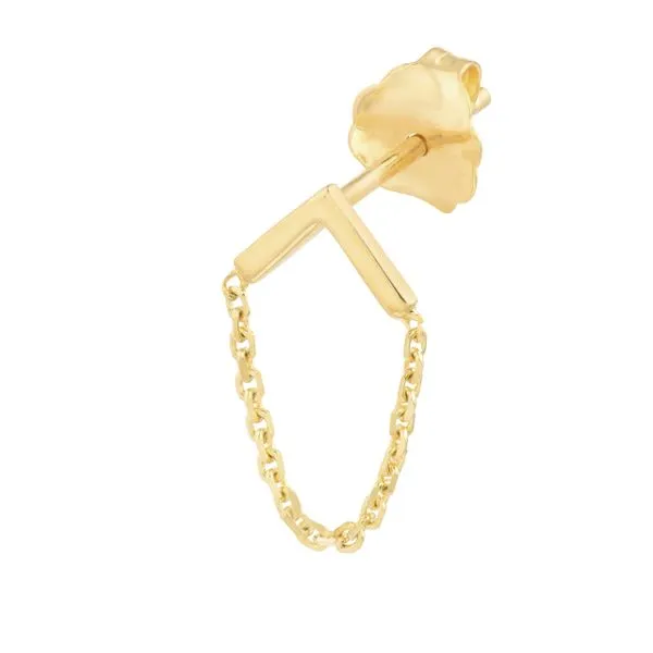 14KY Chevron Chain Earrings Image 3 Erica DelGardo Jewelry Designs Houston, TX