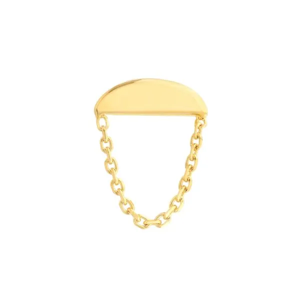 14KY Half Circle w/ Chain Single Earring Erica DelGardo Jewelry Designs Houston, TX