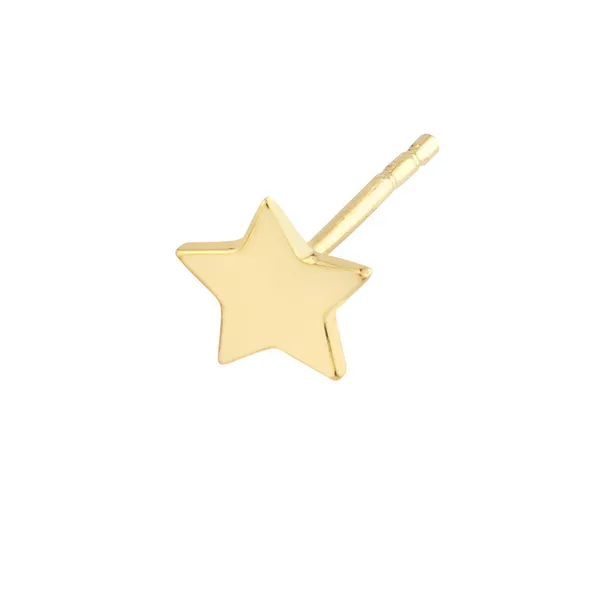 14KY Star Single Stud Earring Erica DelGardo Jewelry Designs Houston, TX