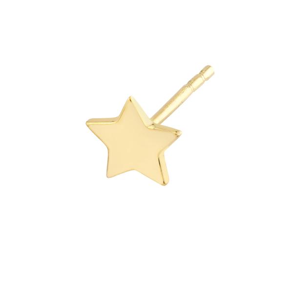 14KY Star Single Stud Earring Erica DelGardo Jewelry Designs Houston, TX