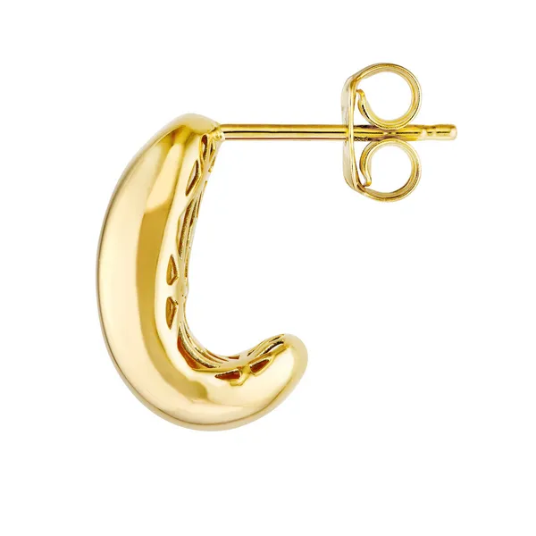 14KY Wide Dome Hoop Earrings Image 3 Erica DelGardo Jewelry Designs Houston, TX