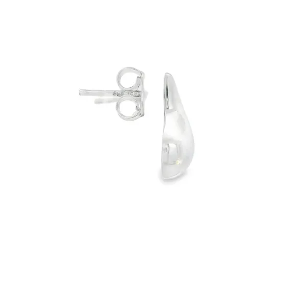14K White Gold Small Teardrop Stud Earrings Image 2 Erica DelGardo Jewelry Designs Houston, TX