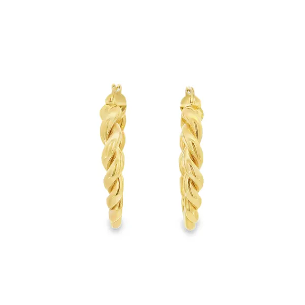 14KY Twist Pattern Hoops Image 2 Erica DelGardo Jewelry Designs Houston, TX