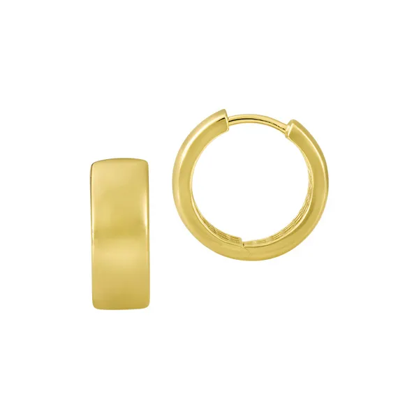 14KY Gold 5.2mm Wide Huggies Erica DelGardo Jewelry Designs Houston, TX