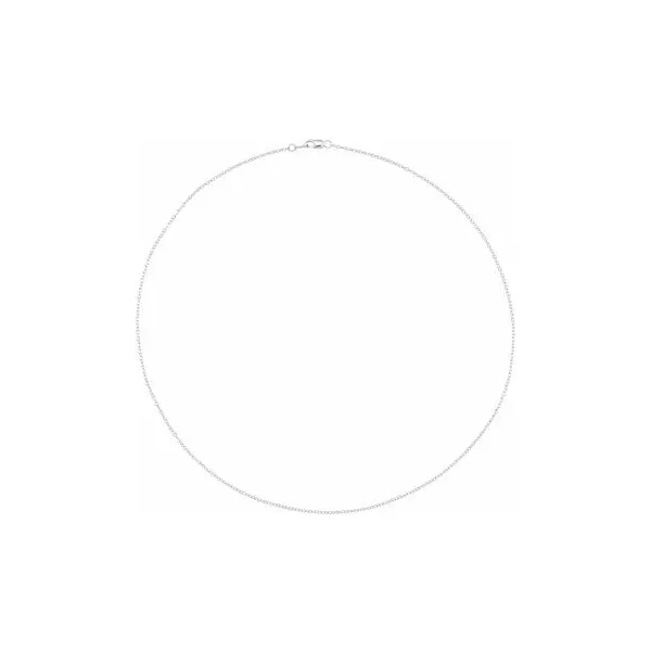 14K White 1 mm Diamond-Cut Cable 18