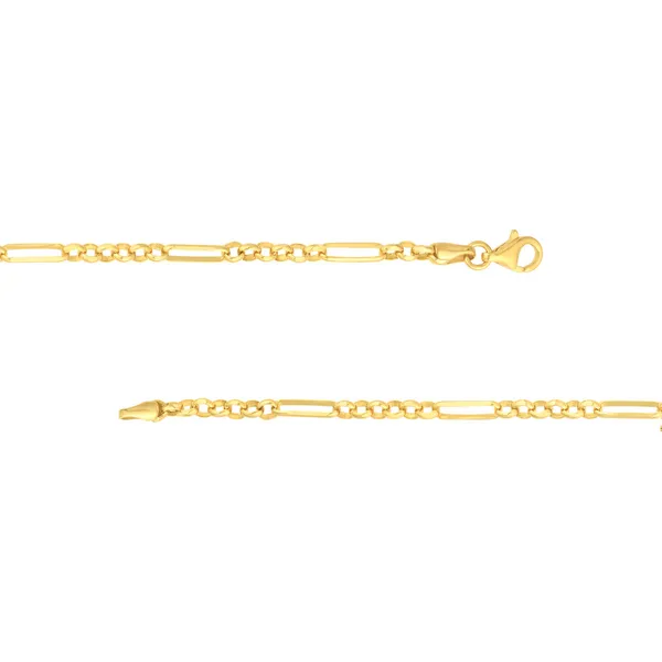 14KY 2.80mm 6+1 Hollow Rolo Necklace 18