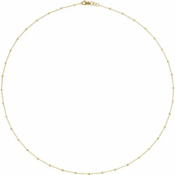 14K Yellow .85 mm Faceted Beaded Cable 18