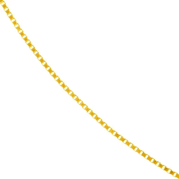 14K Yellow Gold 0.55mm Box Chain with Spring Ring Clasp 18