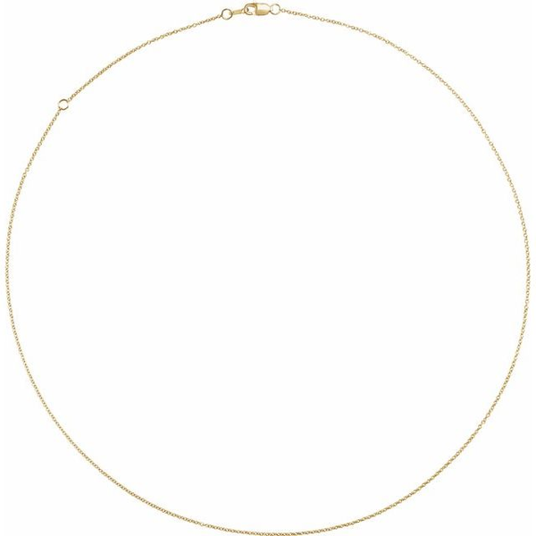 14K Yellow Gold 1 mm Adjustable Cable 16-18