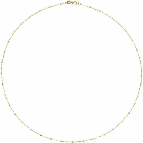 14K Yellow .85 mm Faceted Beaded Cable 18