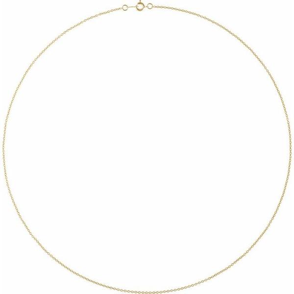 14KY 1mm Cable Chain with Spring Ring Clasp. 18