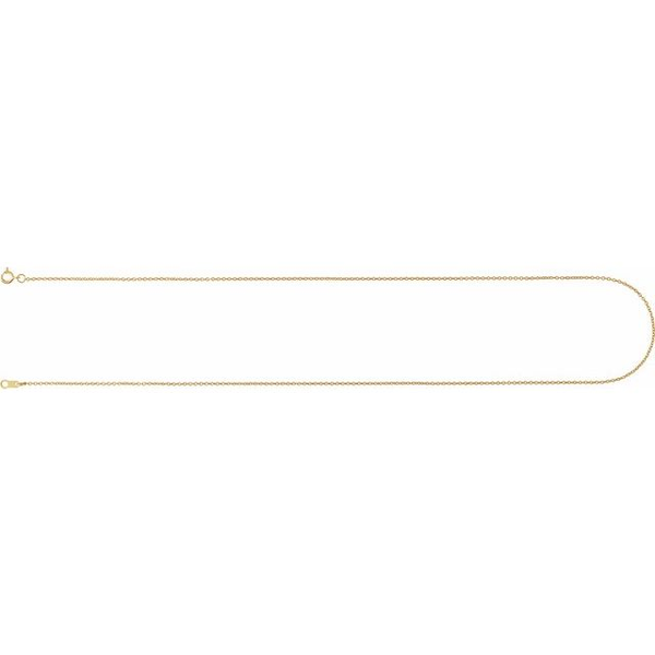14KY 1mm Cable Chain with Spring Ring Clasp. 18