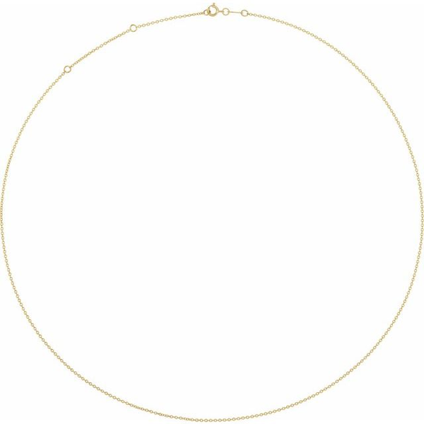 14KY 1mm Cable Chain with Spring Ring Clasp. 16