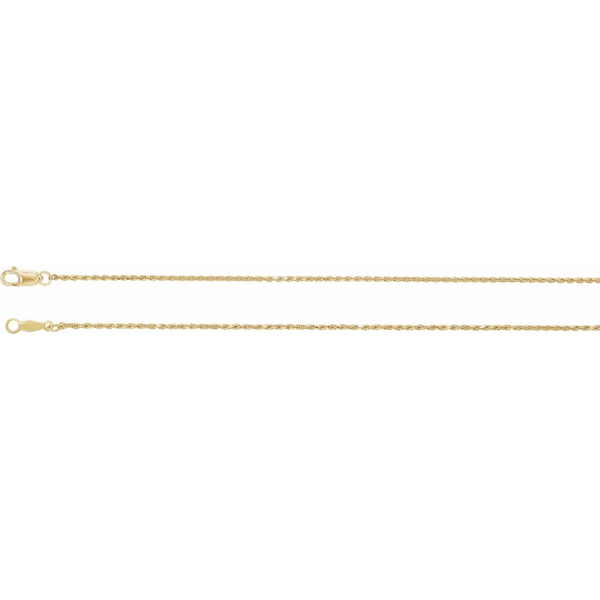 14K Yellow 1 mm Diamond-Cut Rope 18