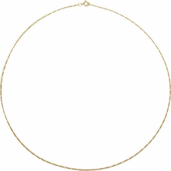 14K White 1.28 mm Figaro 18