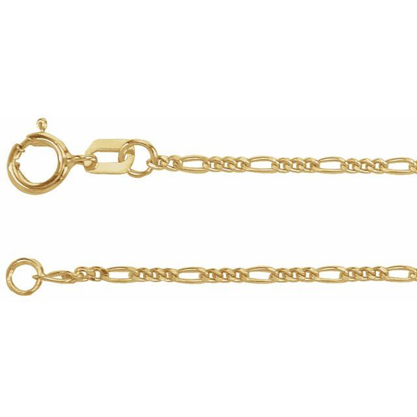 14K White 1.28 mm Figaro 18