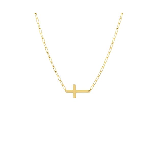 14KY Cross w/ Paperclip Chain Necklace Erica DelGardo Jewelry Designs Houston, TX