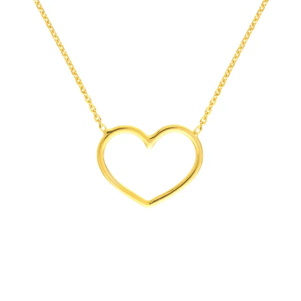 14KY Open Wire Heart Necklace Image 2 Erica DelGardo Jewelry Designs Houston, TX