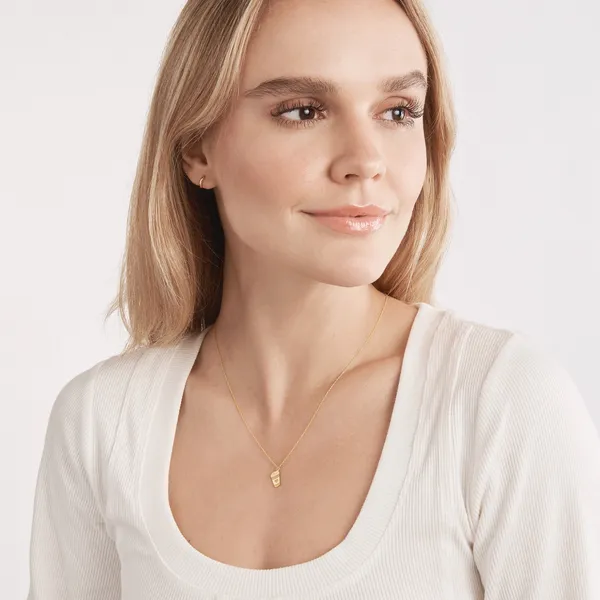 14KY Coffee Heart Necklace 16-18